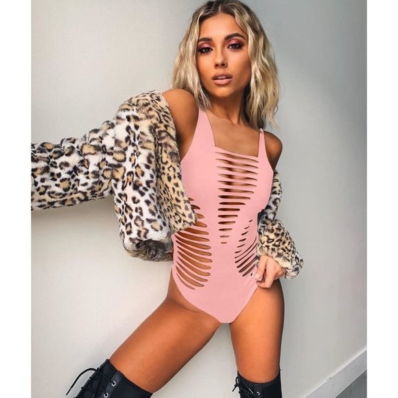 Women's Sexy Summer Cut Out Sleeveless  - Pink - Picture 4 of 8